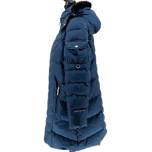 Eddie Bauer Sun Valley Down Parka Coat Women's XXL Navy Blue Puffer Hood NWOT - Picture 7 of 13